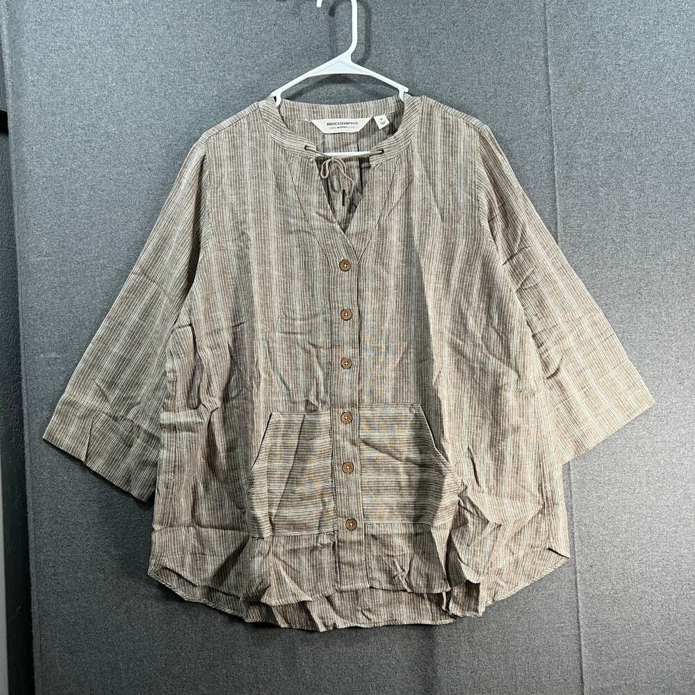 Isaac Mizrahi Live! Bridgehampton Yarn Dye Stripe Li Mocha, Medium